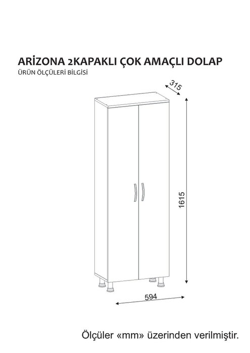 Hanah Home Armario de Baño Arizona 2 Kapak - Blanco